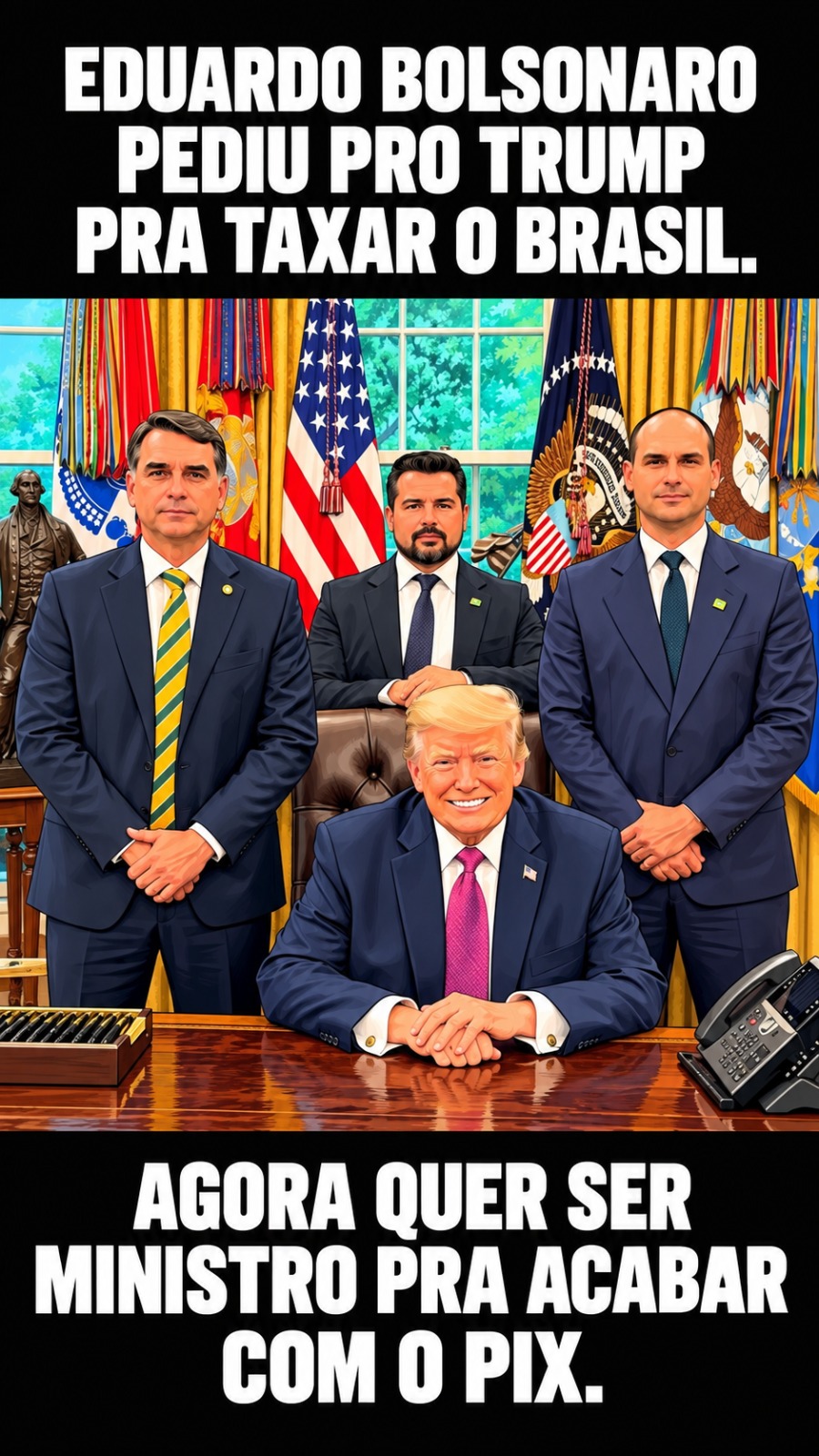 Imagem: #eduardobolsonaro #pix #trump #tarifaco