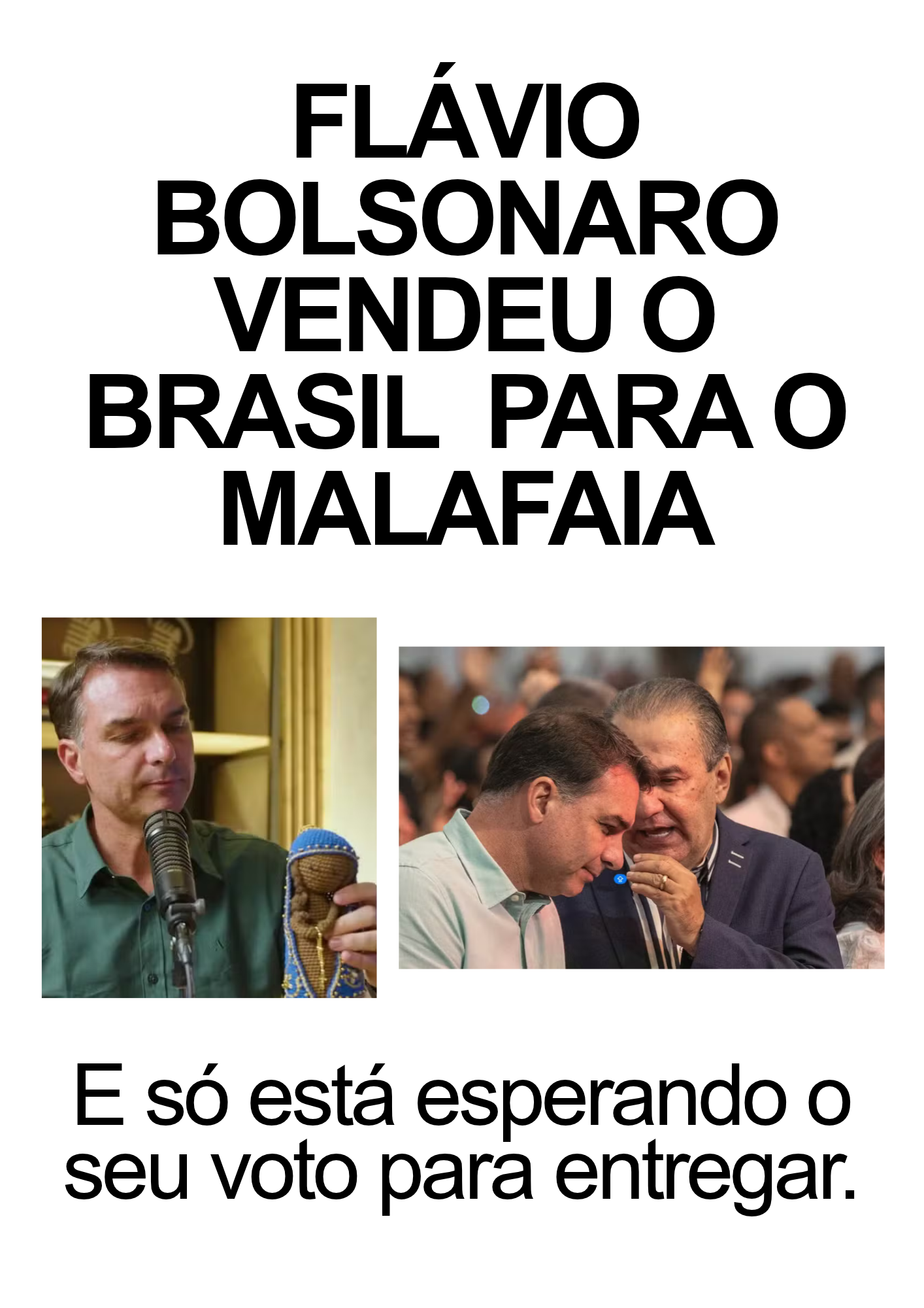 Imagem: O Brasil de Flávio Bolsonaro é da Assembleia de Deus Vitória em Cristo e não te…